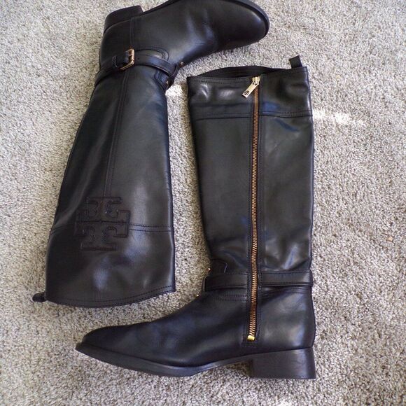 Tory Burch Shoes - Tory Burch leather knee high riding boots 9